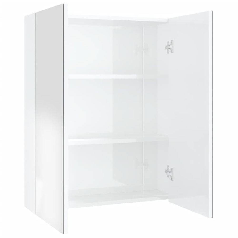 Vidaxl Kúpeľňová zrkadlová skrinka 60x15x75 cm MDF lesklá biela